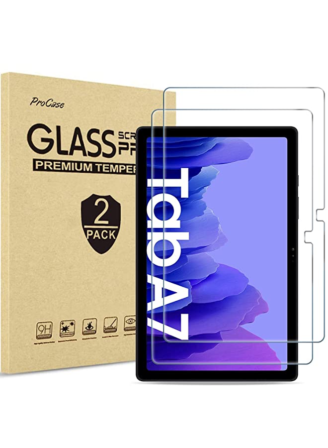 Procases [2 Pack] ProCase Galaxy Tab A7 10.4 Screen Protector 2022 2020 (SM-T503/T500/T505/T507), Tempered Glass Screen Film Guard for 10.4 Inch Galaxy Tab A7 Tablet - Image 1