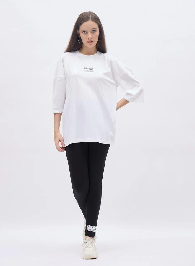 Styli Styli Oversized Graphic T-Shirt and Leggings Co-Ords