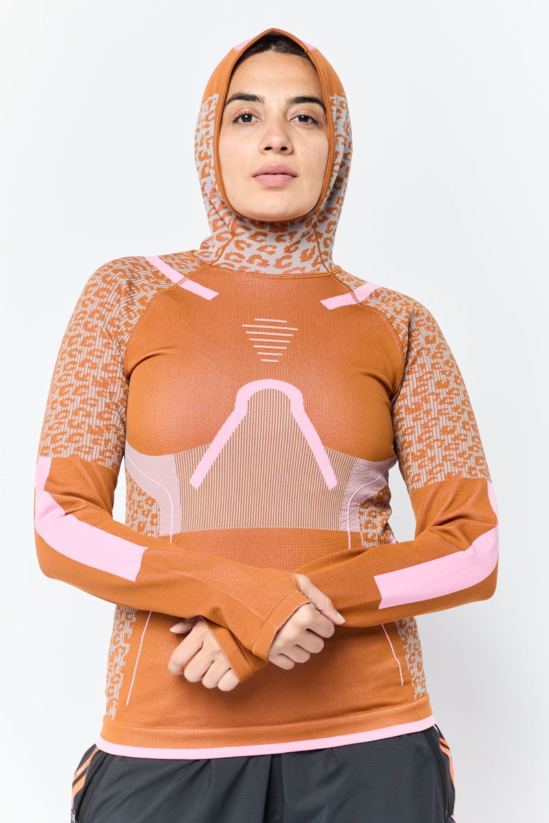 Adidas Adidas by Stella McCartney Women Sportswear Fit Long Sleeves Seamless Training Hoodie, Multicolor - Image 1