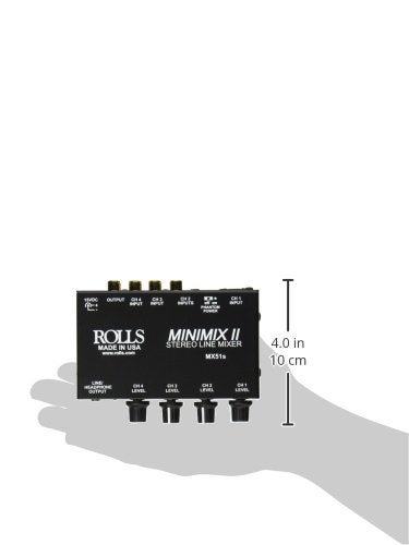 Rolls MX51S Mini Mix 2 Four-Channel Stereo Line Mixer Black - Image 3