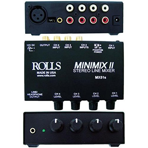 Rolls MX51S Mini Mix 2 Four-Channel Stereo Line Mixer Black - Image 2