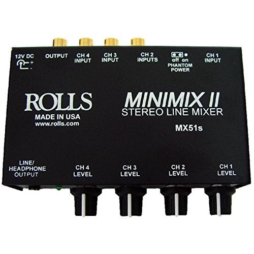 Rolls MX51S Mini Mix 2 Four-Channel Stereo Line Mixer Black - Image 5