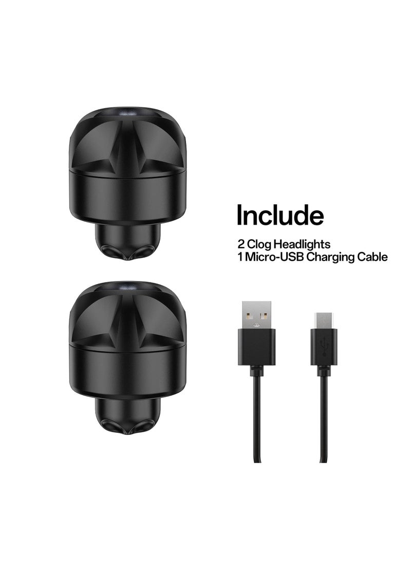 Croc Charm 2 Pcs Rechargeable Headlights Lights Flashlight Attachment for Croc Light Up Charm Accessories for Kids Boys Adults Men, Clip on Clog Headlight Flashlight Lights - Image 5