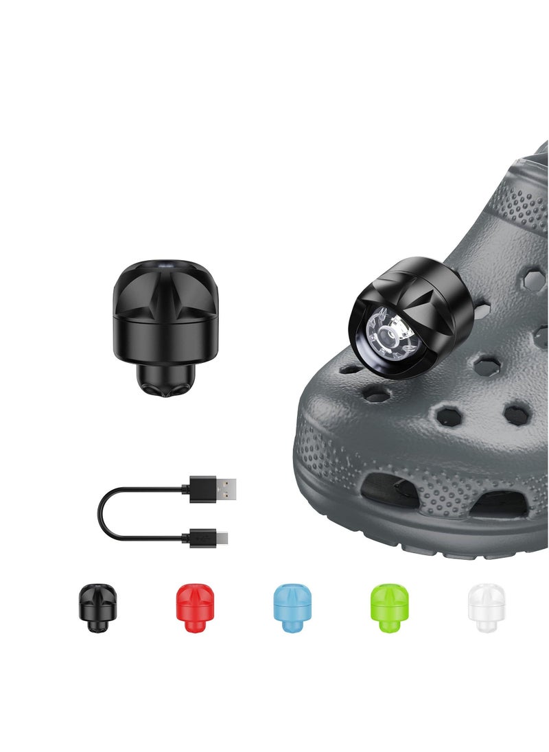 Croc Charm 2 Pcs Rechargeable Headlights Lights Flashlight Attachment for Croc Light Up Charm Accessories for Kids Boys Adults Men, Clip on Clog Headlight Flashlight Lights - Image 1