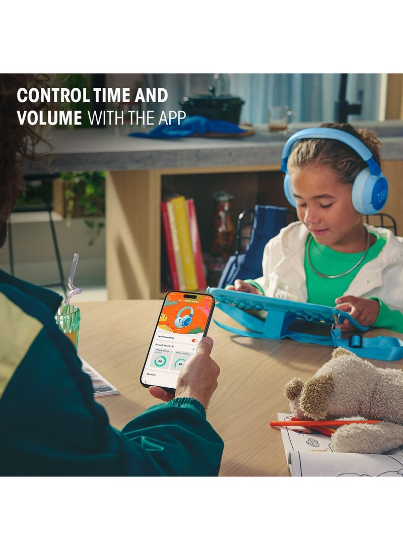 JBL Junior 470 NC Wireless Over-Ear Bluetooth Headphones with Active Noise Cancelling for Kids, Microphone, 50h Playback, Safe Sound, Low Volume, Easy Operation and Stickers White - Image 3