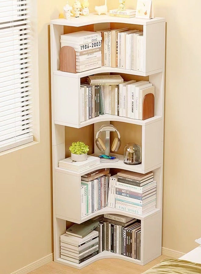 سي آند سي هوم رف كتب زاوية متعدد الطبقات، رف كتب، رف كتب زاوية خشبي لغرفة الدراسة وغرفة المعيشة والمكتب 30 × 30 × 160 سم - Image 3