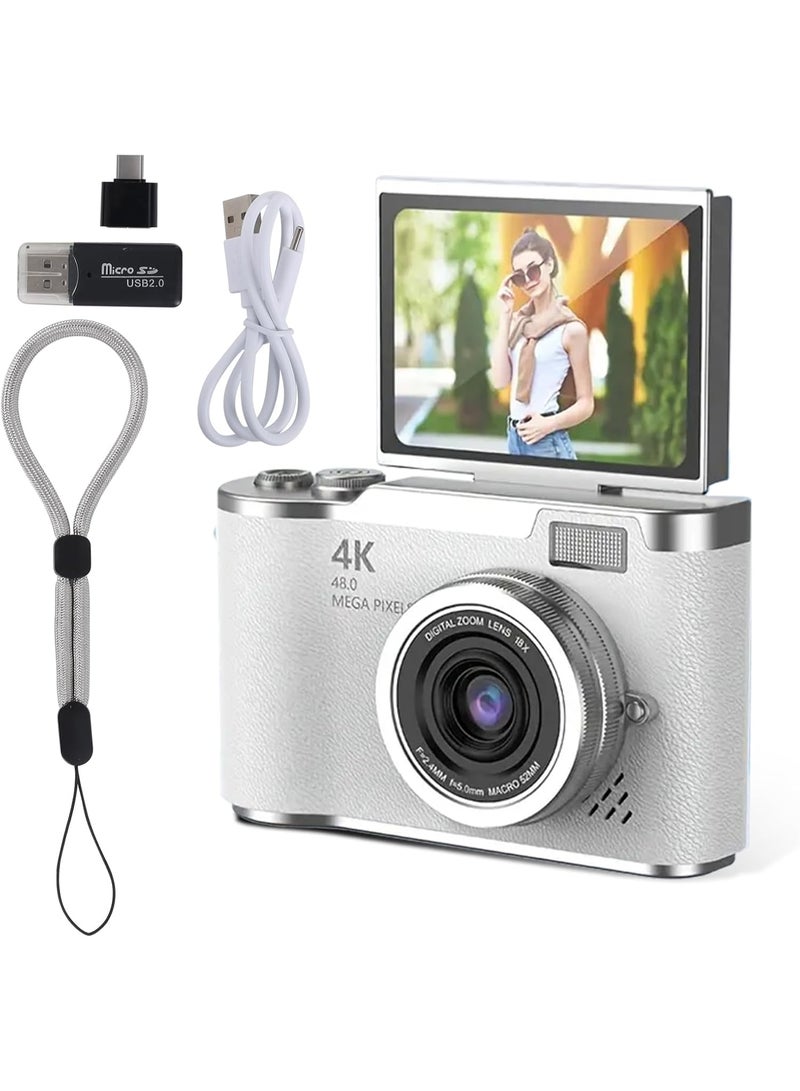 Digital Camera High Pixel HD Retro CCD Camera – Self Timer, Mobile Upload Support, Student Travel Photography Camera with 32GB Memory Card, Card Reader, Adapter & Free Stickers - Image 1