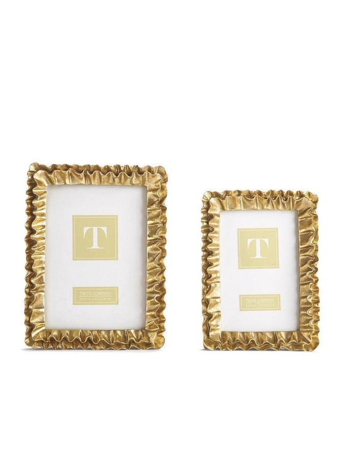 Two's Company Two's Company Gold Ruffles Frames Includes 2 Sizes, Set of 2 