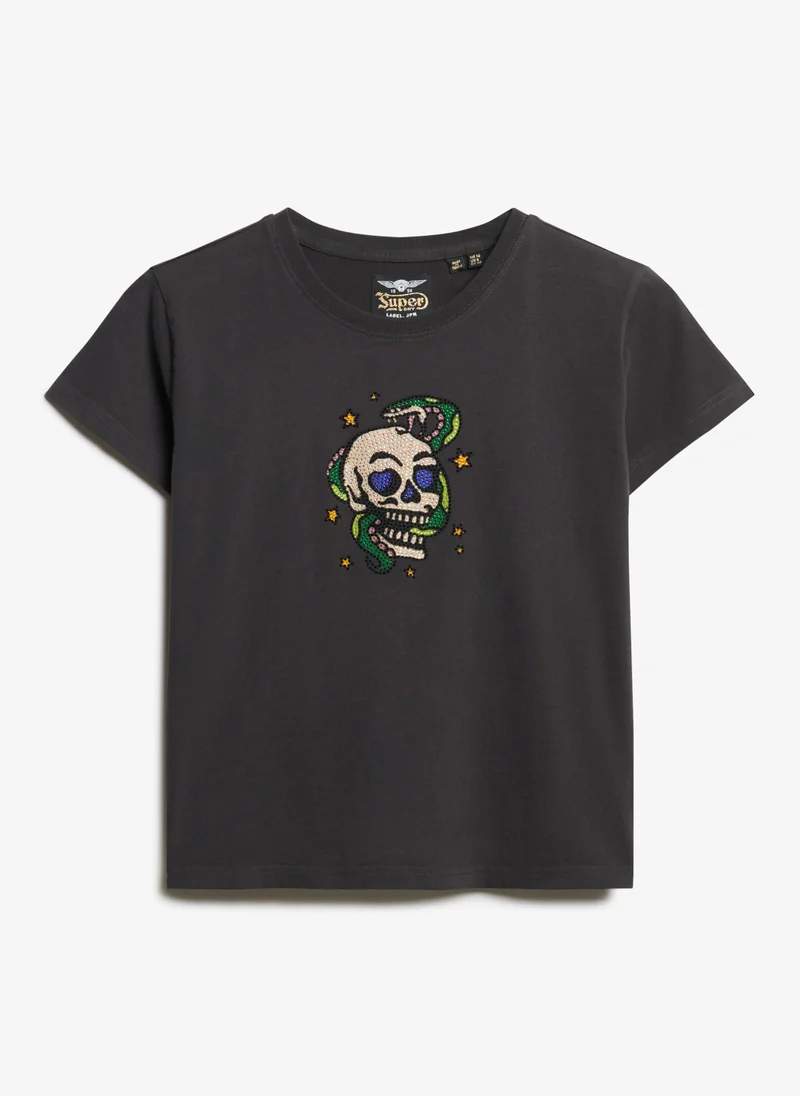 Superdry Small Tattoo Rhinest Fittd Tee