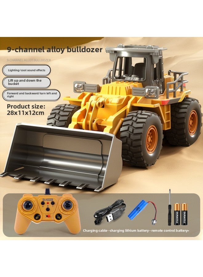 Large Alloy Children's Remote Control Car Excavator Toy Car Boy Electric Excavator Engineering Car Excavator Cross-border-Color:9-way Large 2.4g Bulldozer-alloy Push Shovel-Proportion:Official Stand - Image 1