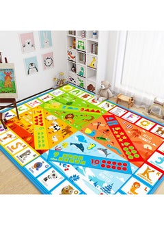 teytoy Baby Play Mats for Floor 78.7" x 61.8" Non Slip Tummy Time Mat Educational ABC Alphabet Colors Shapes Numbers Rug for Kids, Toddlers, Boy & Girl Fun Learning Classroom Playroom Bedroom Activity Mat  - Image 5