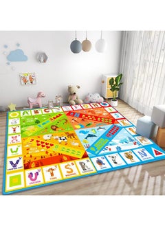 teytoy Baby Play Mats for Floor 78.7" x 61.8" Non Slip Tummy Time Mat Educational ABC Alphabet Colors Shapes Numbers Rug for Kids, Toddlers, Boy & Girl Fun Learning Classroom Playroom Bedroom Activity Mat  - Image 1