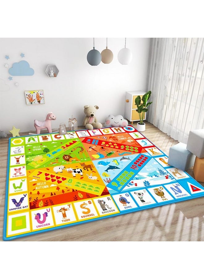 teytoy Baby Play Mats for Floor 78.7" x 61.8" Non Slip Tummy Time Mat Educational ABC Alphabet Colors Shapes Numbers Rug for Kids, Toddlers, Boy & Girl Fun Learning Classroom Playroom Bedroom Activity Mat  - Image 1
