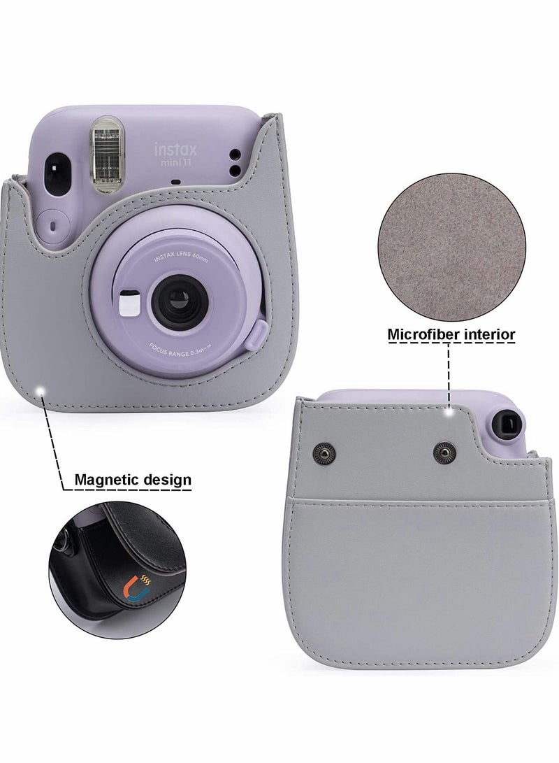 Frankmate Protective Case for Fujifilm Instax Mini 11 Instant Camera - Premium Vegan Leather Bag Cover with Removable Adjustable Strap - Image 2