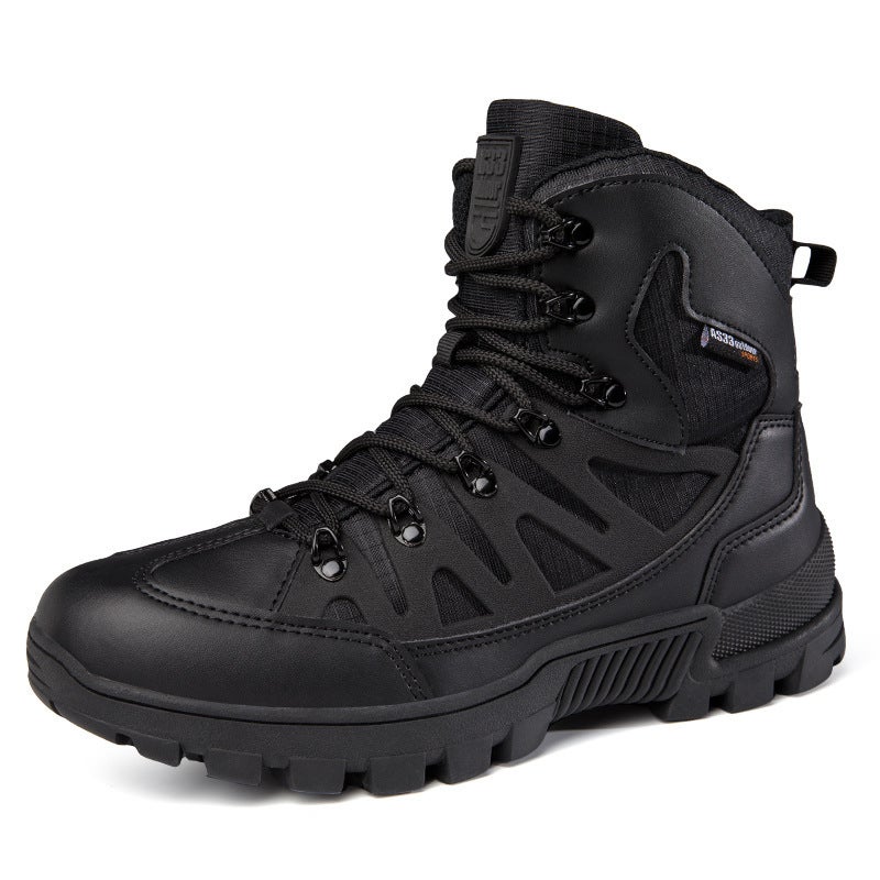 Non-Slip Wear-Resistant Hiking Camping Climbing Tactical Shoes Desert Combat Boots Black Outdoor High-Top Combat Tactical Military Boots - Image 3