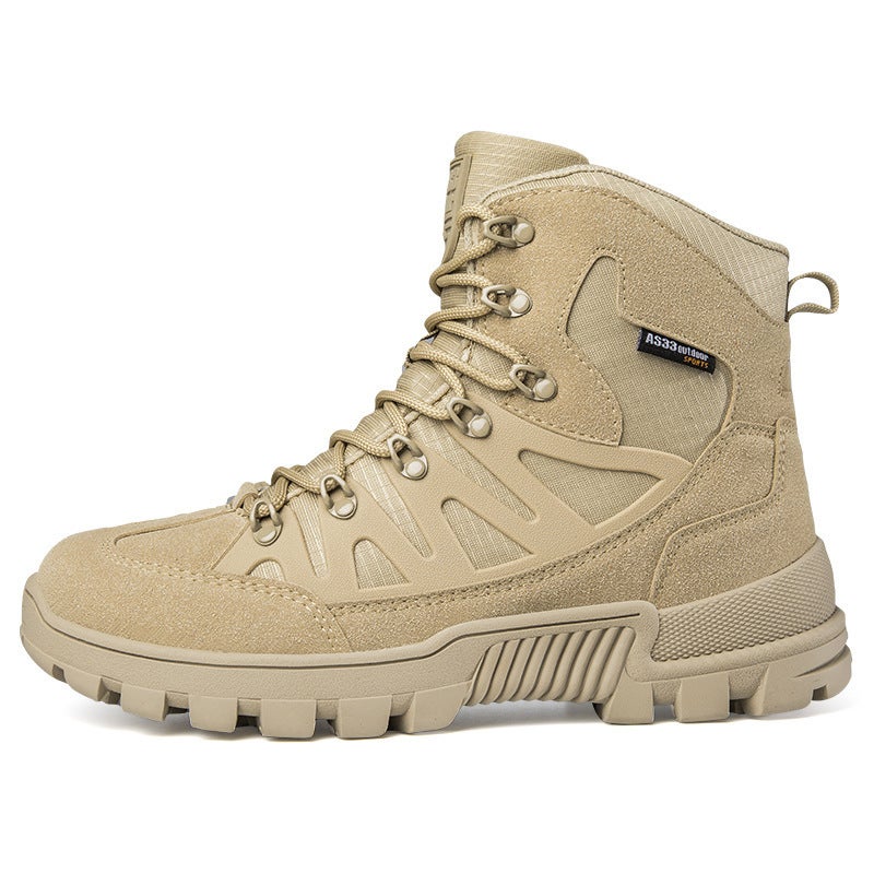 Non-Slip Wear-Resistant Hiking Camping Climbing Tactical Shoes Desert Combat Boots Black Outdoor High-Top Combat Tactical Military Boots - Image 1