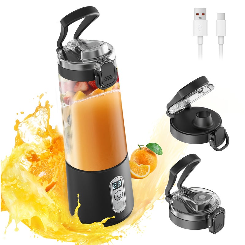 Pink USB Rechargeable Portable Blender 304 Stainless Steel 6 Blade 1300mAh Digital Timer Ice Crush - Image 2