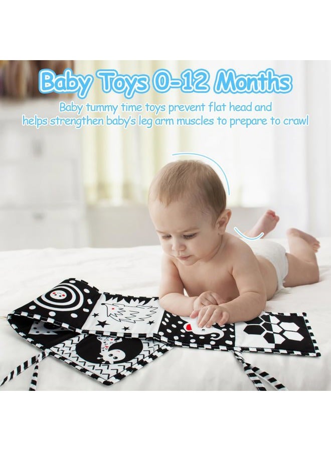 Cawgug Black and White High Contrast Soft Book for Babies 0-12 Months - Early Education Infant Tummy Time and Sensory Toys, Montessori Cloth Book Activities - Image 3