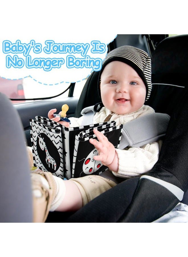 Cawgug Black and White High Contrast Soft Book for Babies 0-12 Months - Early Education Infant Tummy Time and Sensory Toys, Montessori Cloth Book Activities - Image 5