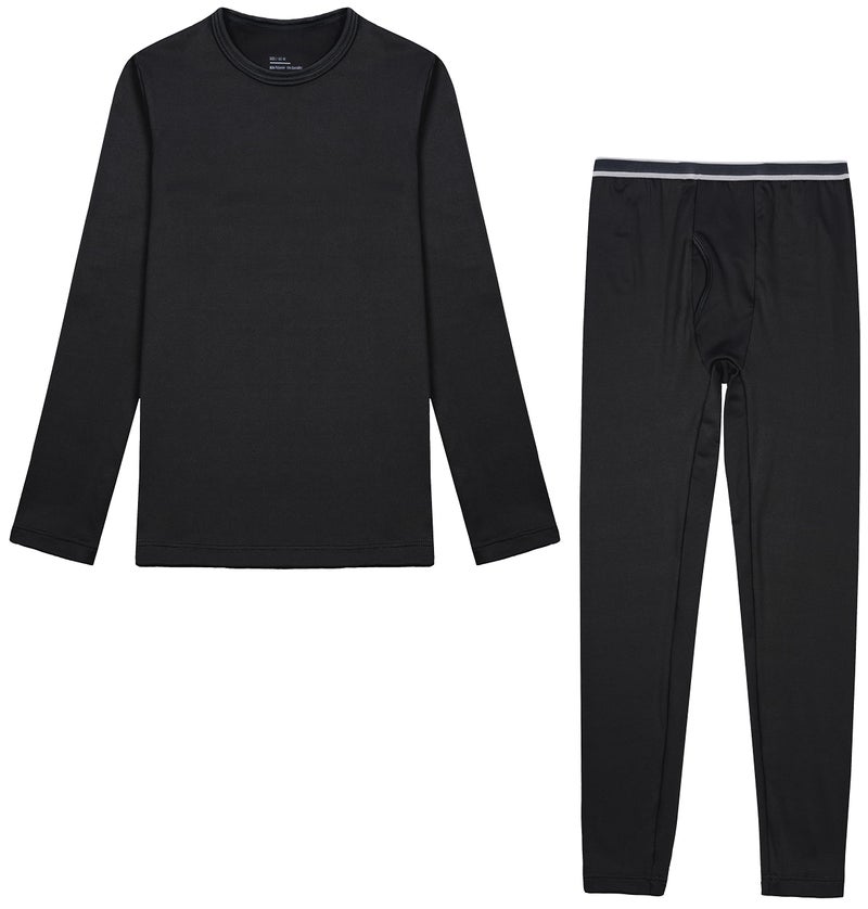 BenBoy Boys Thermal Underwear Fleece Warm Long Johns Set Base Layer,QY28059M-Black-M - Image 1
