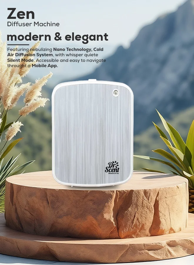 Dr Scent Dr Scent Smart Scent ZEN Essential Oil Diffuser Machine Advanced Technology, Scent Machine for Home, Offices & Small Spaces – Cover upto 60m², 300m³ Super Silent Mode, 200ml Capacity (White)