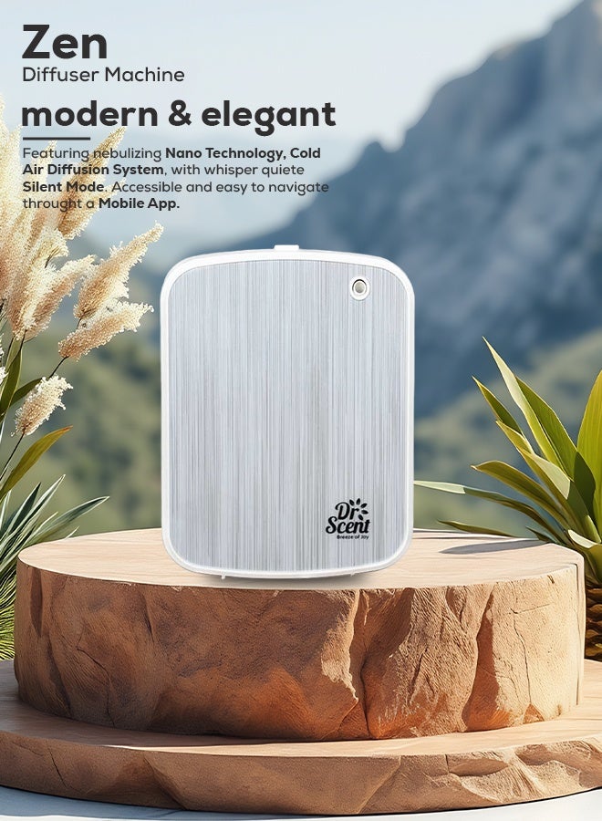 Dr Scent Smart Scent ZEN Essential Oil Diffuser Machine Advanced Technology, Scent Machine for Home, Offices & Small Spaces – Cover upto 60m², 300m³ Super Silent Mode, 200ml Capacity (White) - Image 2