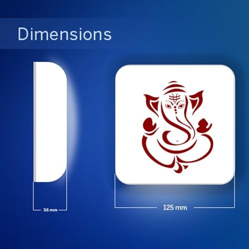 Halonix Polycarbonate Ganesh 12W Square Wall De-Light Spiritual Slim Ram Downlighter|Cct-6500K Cool Day Light|Easy Push Fit Installation|Ceiling And Wall Downlighter|Gate Light|Tample Light|Pack 1 - Image 3