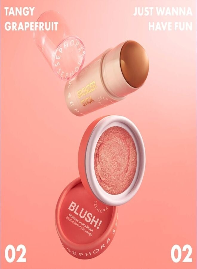 SEPHORA COLLECTION Blush! Multiuse Cream Blush 02 Tangy Grapefruit – Bright Warm Coral Cream Blush for Cheeks & Lips 0.12 oz / 3.5 g - Image 5