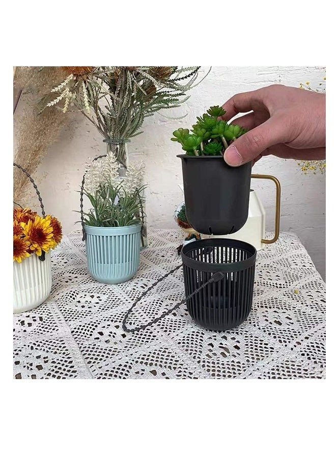 Generic Succulent Planters Pots with Drainage 6 Pack 3.5‘’ Two-Piece Succulent Planters Pots with Drainage, Flexible Removable Handle Planting Pots Flower Pots Small Planter Pots for Mini Plants - Image 3