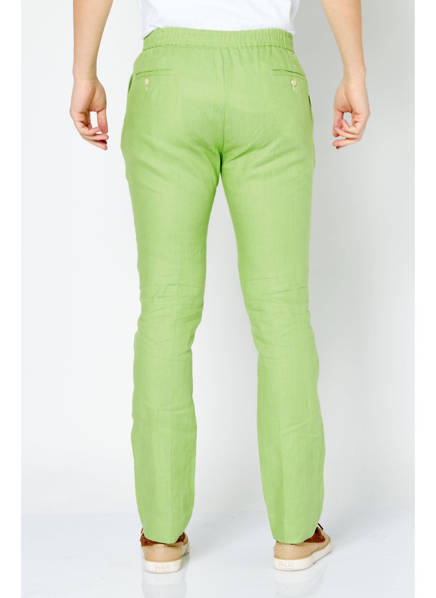 POLO RALPH LAUREN - Men Regular Fit Plain Dress Pants, Apple Green - Image 1