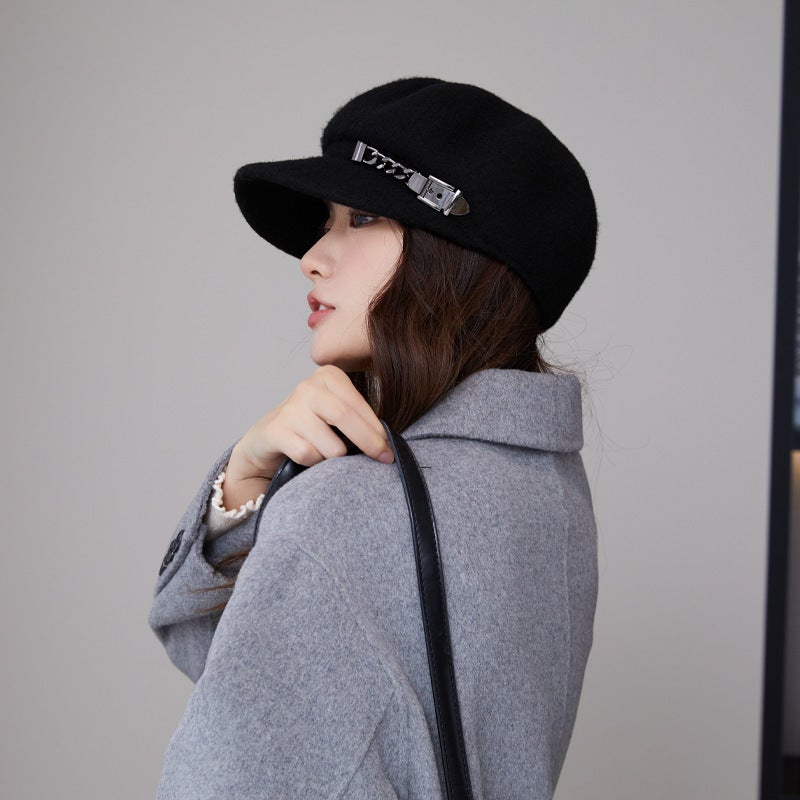 Winter Baseball Cap Women Bear Ear Plush Warm Student Slim Hat - Image 3