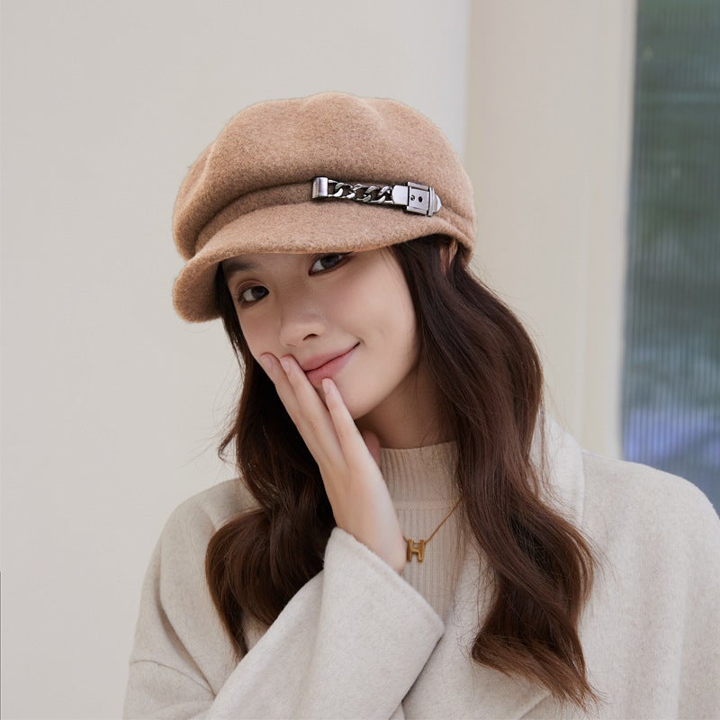 Winter Baseball Cap Women Bear Ear Plush Warm Student Slim Hat - Image 2