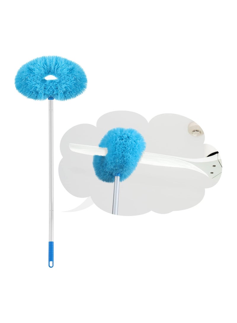 شو وو "Ceiling Fan Cleaner with Extension Handle, Long Reusable Microfiber Blade Ceiling Duster for Cleaning Wall Furniture Bookshelves Door (Blue) " - Image 4
