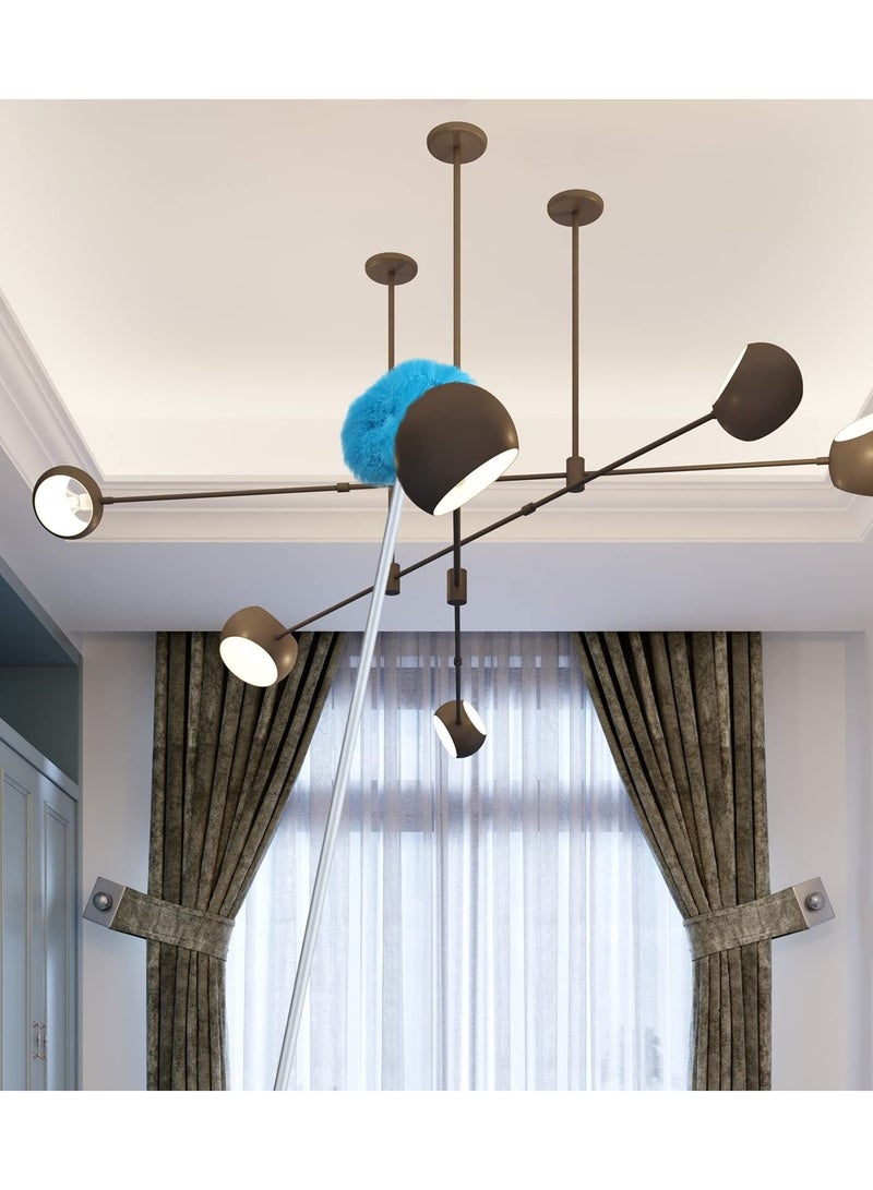 شو وو "Ceiling Fan Cleaner with Extension Handle, Long Reusable Microfiber Blade Ceiling Duster for Cleaning Wall Furniture Bookshelves Door (Blue) " - Image 5