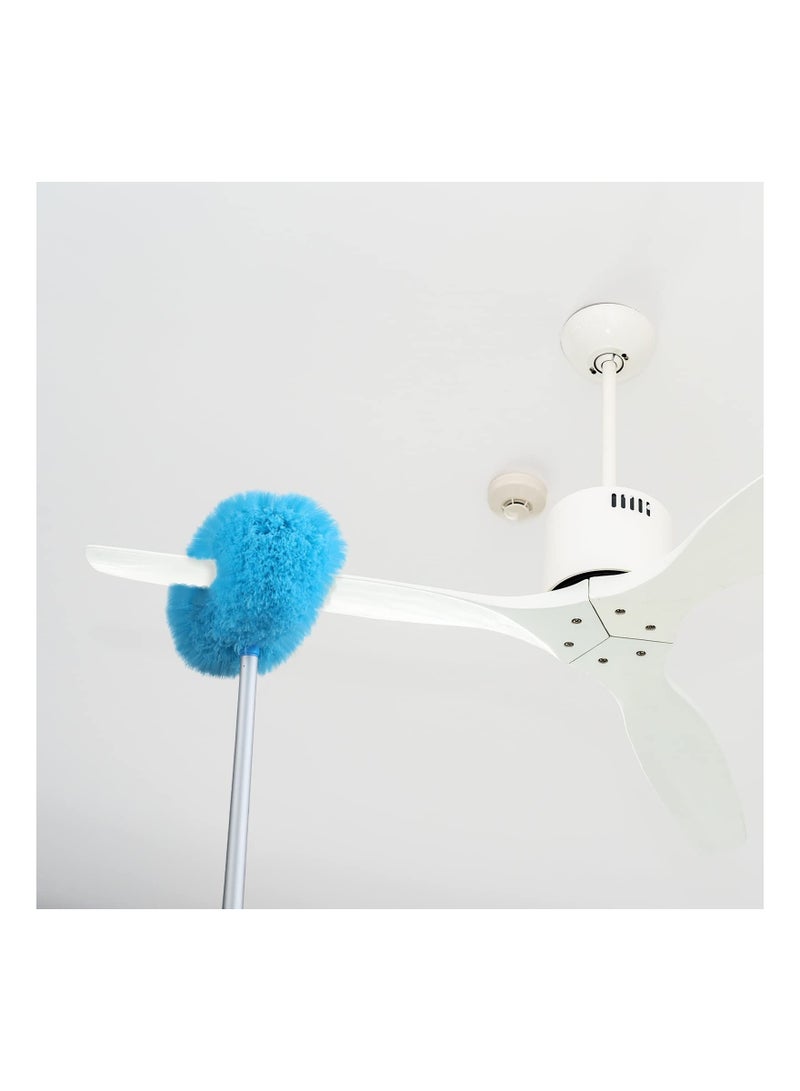 شو وو "Ceiling Fan Cleaner with Extension Handle, Long Reusable Microfiber Blade Ceiling Duster for Cleaning Wall Furniture Bookshelves Door (Blue) " - Image 3