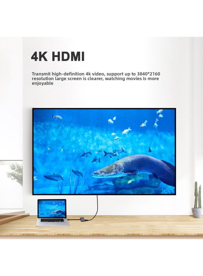 Type-c To Hdtv Vga 2-in -1 Converter Type-c To Hdtv 4-in -1 HD Expansion Dock 4k-Color:4-in-1 - Image 4