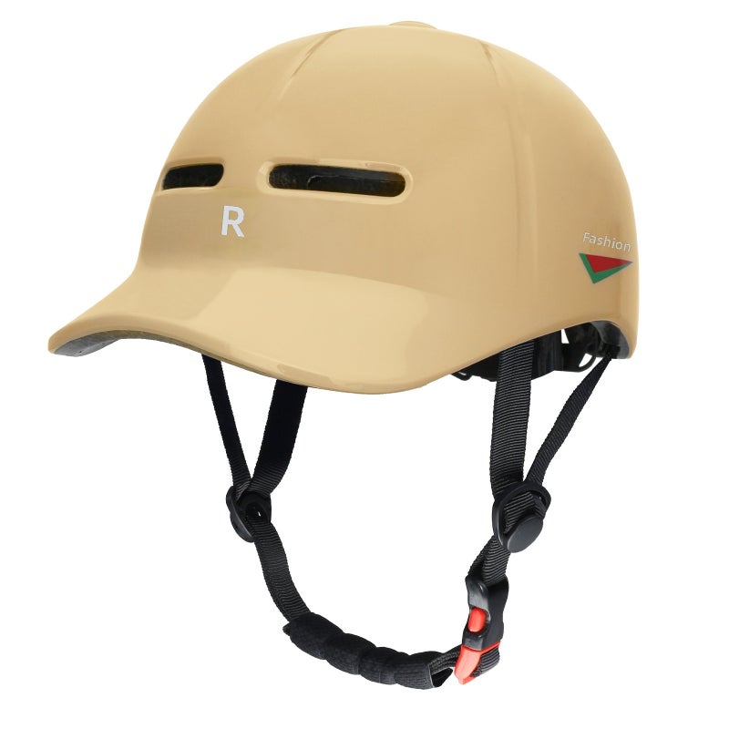 In-Mold Urban Bike Helmet – One-Piece Molded Lightweight Casual Cycling Helmet with Baseball Brim, Ventilated EPS Foam for E-Bike, Scooter, Skateboarding & Roller  Skating