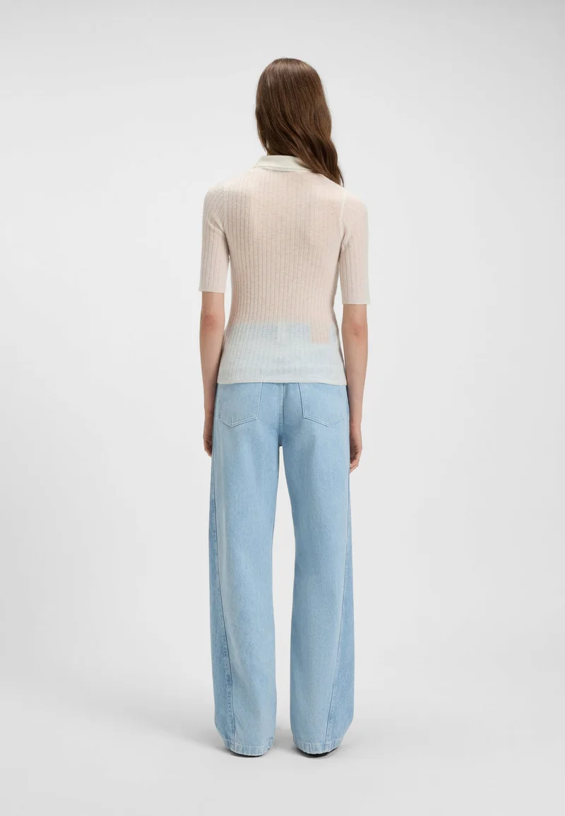 BOSS Ribbed knit polo in a virgin-wool blend