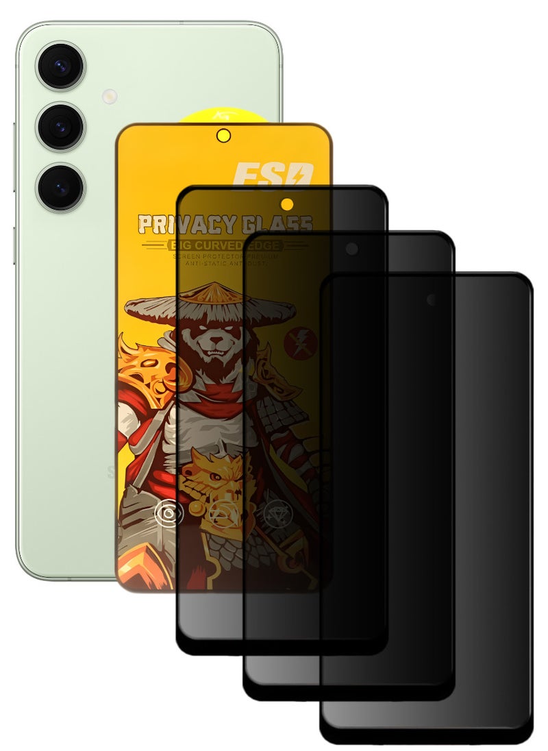 ESD 3 Pieces Tempered Dustproof Privacy Glass Screen Protector Compatible For Samsung Galaxy S24 Plus - Image 1