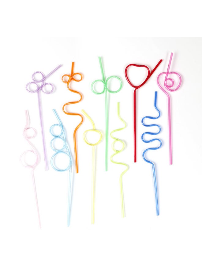 Petg Artistic Bendable Straws Reusable Pet Shaped Straws Everyday Kitchen Drinking Utensils-Color:Second Ring  - Image 2