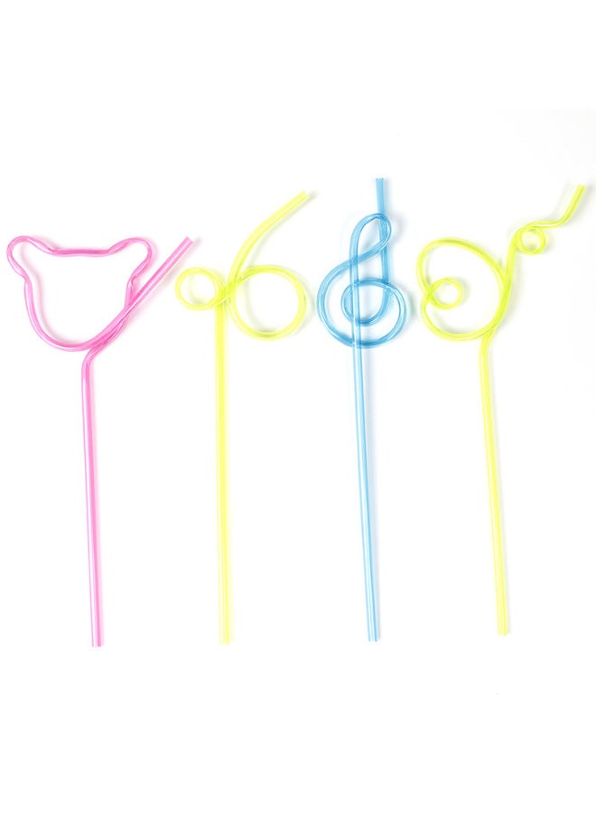 Petg Artistic Bendable Straws Reusable Pet Shaped Straws Everyday Kitchen Drinking Utensils-Color:Second Ring  - Image 3