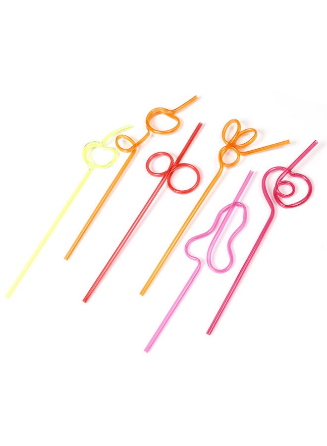 Petg Artistic Bendable Straws Reusable Pet Shaped Straws Everyday Kitchen Drinking Utensils-Color:Second Ring  - Image 4