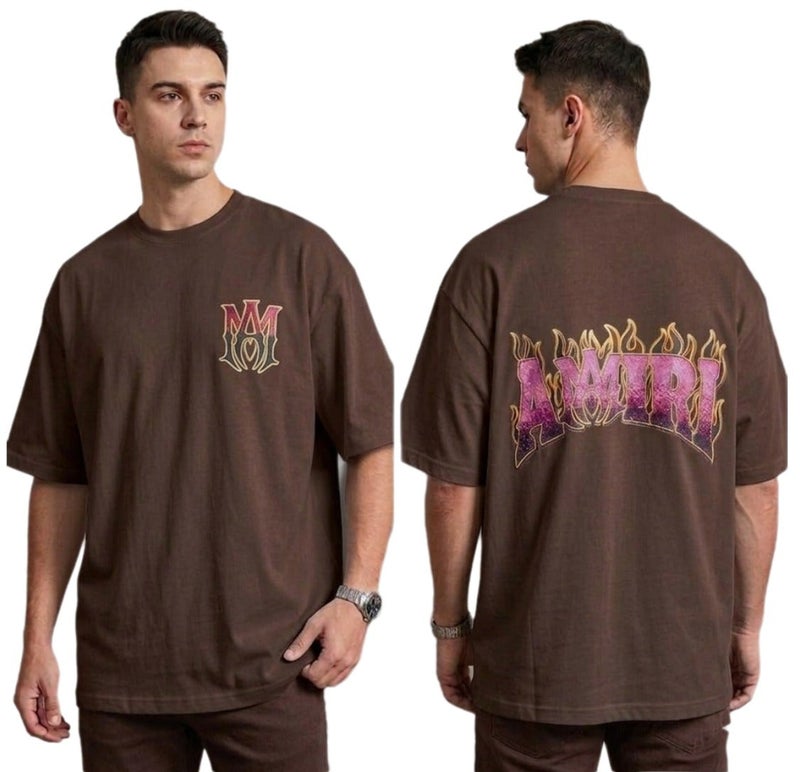 Men Oversized Graphic T Shirt 100% Premium Bolivar Cotton Streetwear Tee Casual Loose Fit Heavyweight Cotton Crew Neck Short Sleeve Fashion Printed T Shirt Soft Breathable Comfortable Everyday Wear - Image 2
