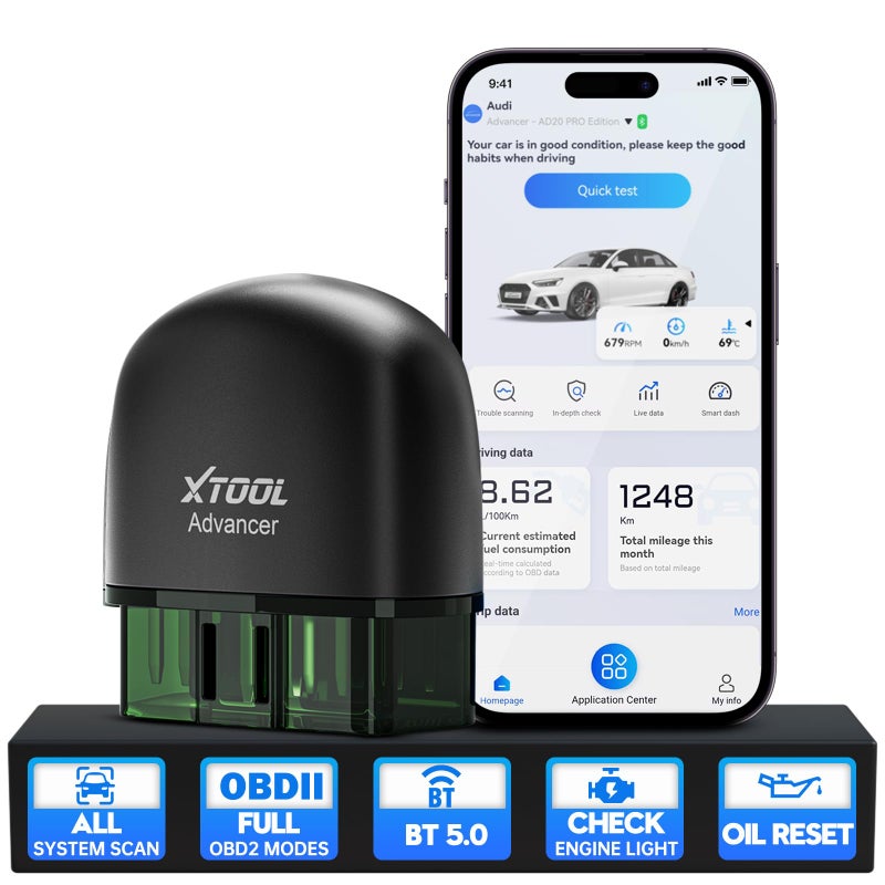XTOOL XTOOL AD20 Pro OBD2 Scanner for Car 2025 Wireless Code Reader for iPhone Android All System Diagnostic Tool for Check Engine ABS SRS Oil Reset Voltage Performance Test No Subscription Fee