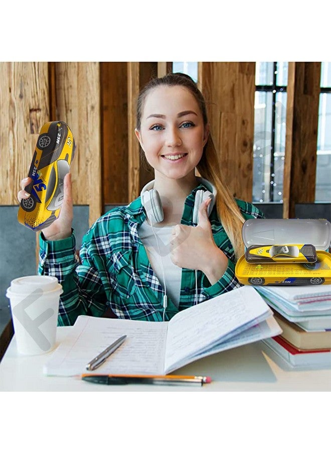 FunBlast Metal Car Pencil Box for Kids - Double Layer Metal Pencil Case for Kids Boys/Pencil Case for Students School Supplies - Stationery Set Organizer Birthday Return Gift for Kids (Yellow) - Image 5