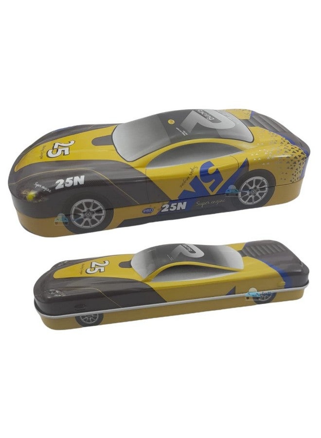 FunBlast Metal Car Pencil Box for Kids - Double Layer Metal Pencil Case for Kids Boys/Pencil Case for Students School Supplies - Stationery Set Organizer Birthday Return Gift for Kids (Yellow) - Image 4
