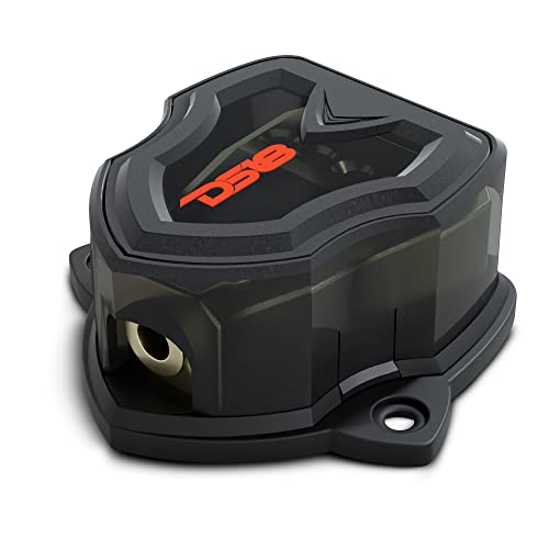 DS18 DB1448 Distribution Ground Block - 1 x 4GA In/ 4 x 8GA Out, Nickle Plated Internal Material, High-Strength Heat Resistant Plastic Housing, Oversized Set Screws for Secure Connections (1 In 4 Out), CLEAR, Single - Image 1