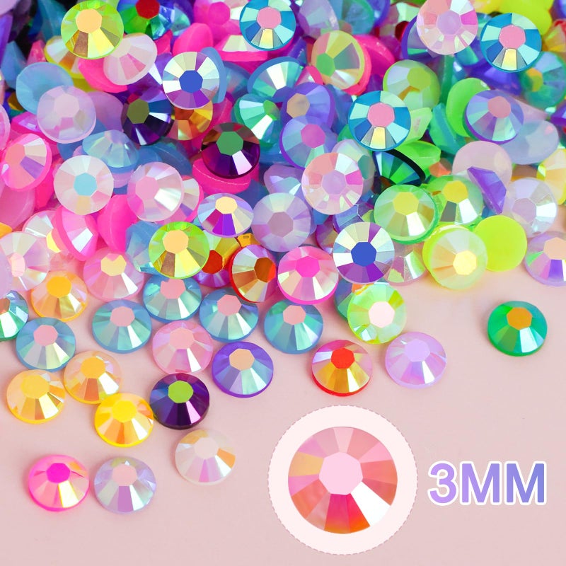 Canvalite 18000PCS Nail Rhinestones for Crafting, Multicolor 3mm Flatback Rainbow Gems, Bedazzling Crystal with 4Pcs 2.5g Jewelry Glue for DIY Crafts Clothing Shoes Nail Art,Stocking Stuffers Gifts - Image 4
