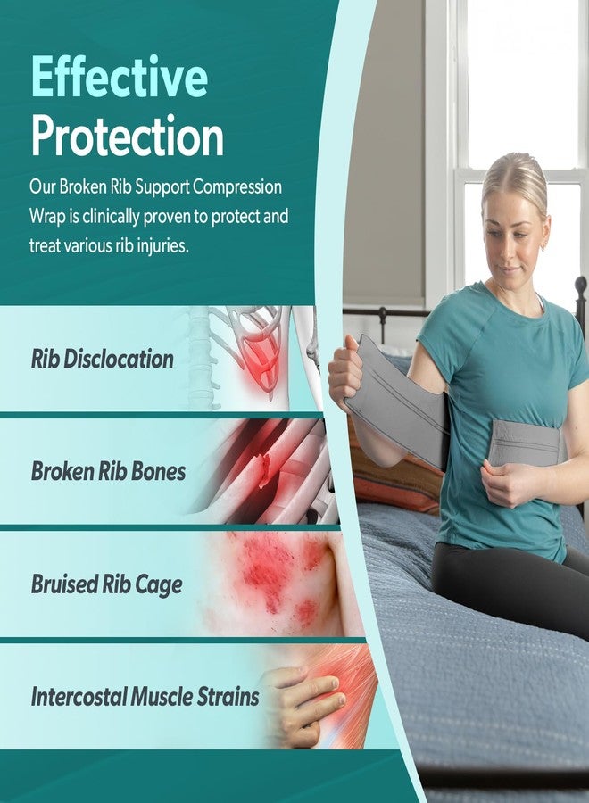 BraceAbility Plus Size Broken Rib Brace - Rib Protector Compression Wrap, Chest Support Belt for Bruised, Fractured, Dislocated Ribs, Costochondritis Relief, Sternum Brace for Men and Women (Gray) - Image 4