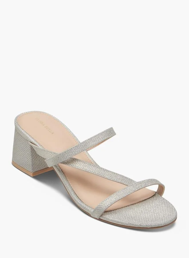 Flora Bella By Shoexpress Women Textured Strappy Slip-On Sandals with Block Heels